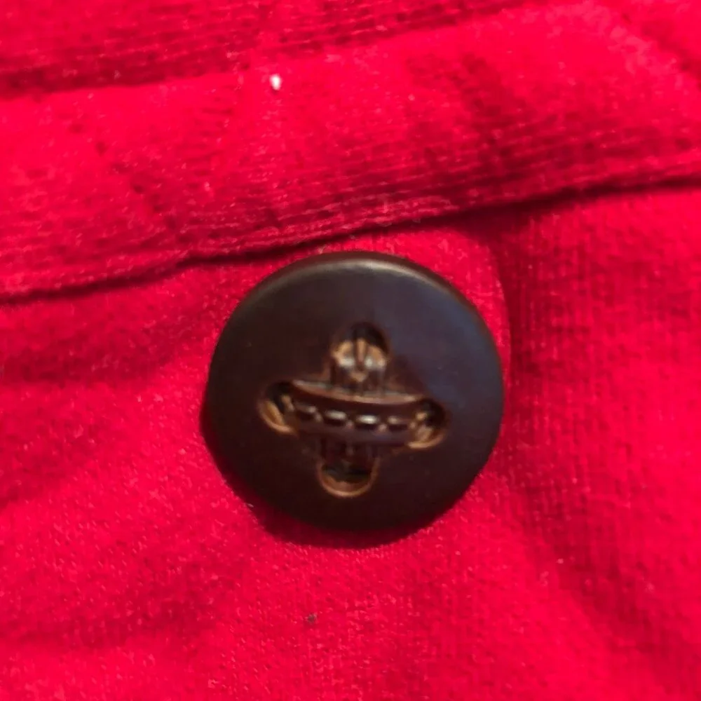 Old Navy Girls Fleece Lined Vest Zipper & Toggle Zip Button Red Small